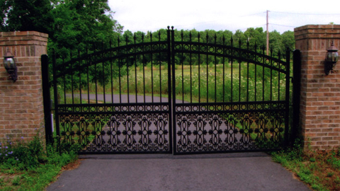 Ornamental wrought iron entry gates, custom iron security gates, iron estate gates, driveway entry gates, MA, RI Ornamental wrought iron entry gates, custom iron security gates, iron estate gates, driveway entry gates, MA, RI