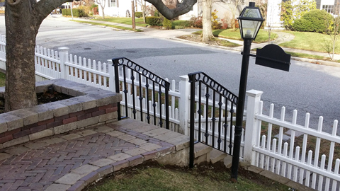 Ornamental wrought iron railings, MA, RI, custom  exterior ironwork, custom iron balconies, outdoor staircases, hand rails