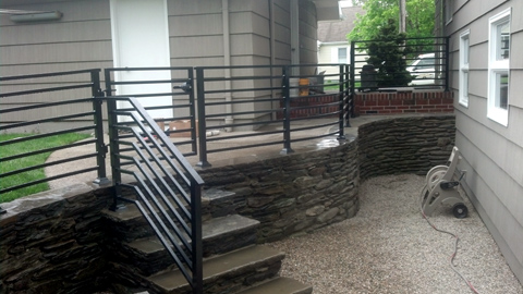 Custom wrought iron hand railings, MA, RI, ornamental exterior ironwork, custom iron balconies, outdoor rails