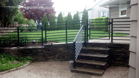 Wrought iron railings, MA, RI, custom ornamental exterior ironwork, custom iron balconies, outdoor hand railings