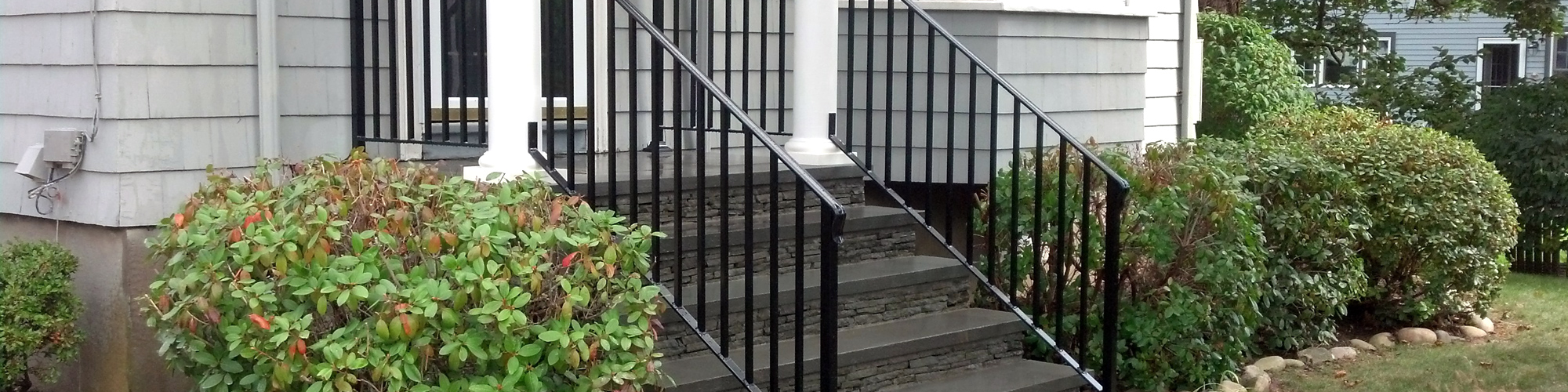 Custom wrought iron hand railings, MA, RI, ornamental exterior ironwork, custom iron balconies, outdoor rails Custom wrought iron hand railings, MA, RI, ornamental exterior ironwork, custom iron balconies, outdoor rails