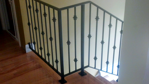 Ornamental wrought iron rails, interior railings, spiral staircases, iron hand rails, staircase railings, MA, RI